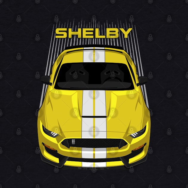 Ford Mustang Shelby GT350 2015 - 2020 - Yellow - White Stripes by V8social